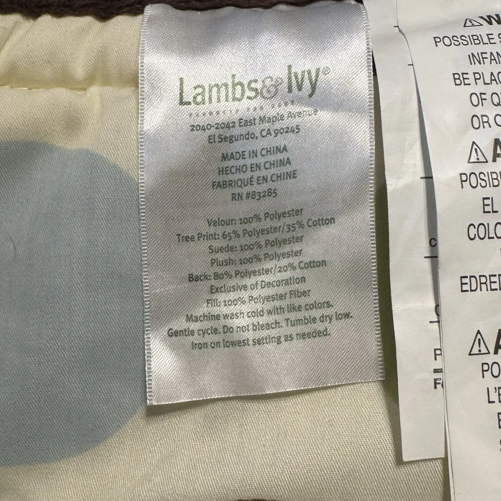 Lambs & Ivy Jungle Safari Friends Crib Quilt 45x35